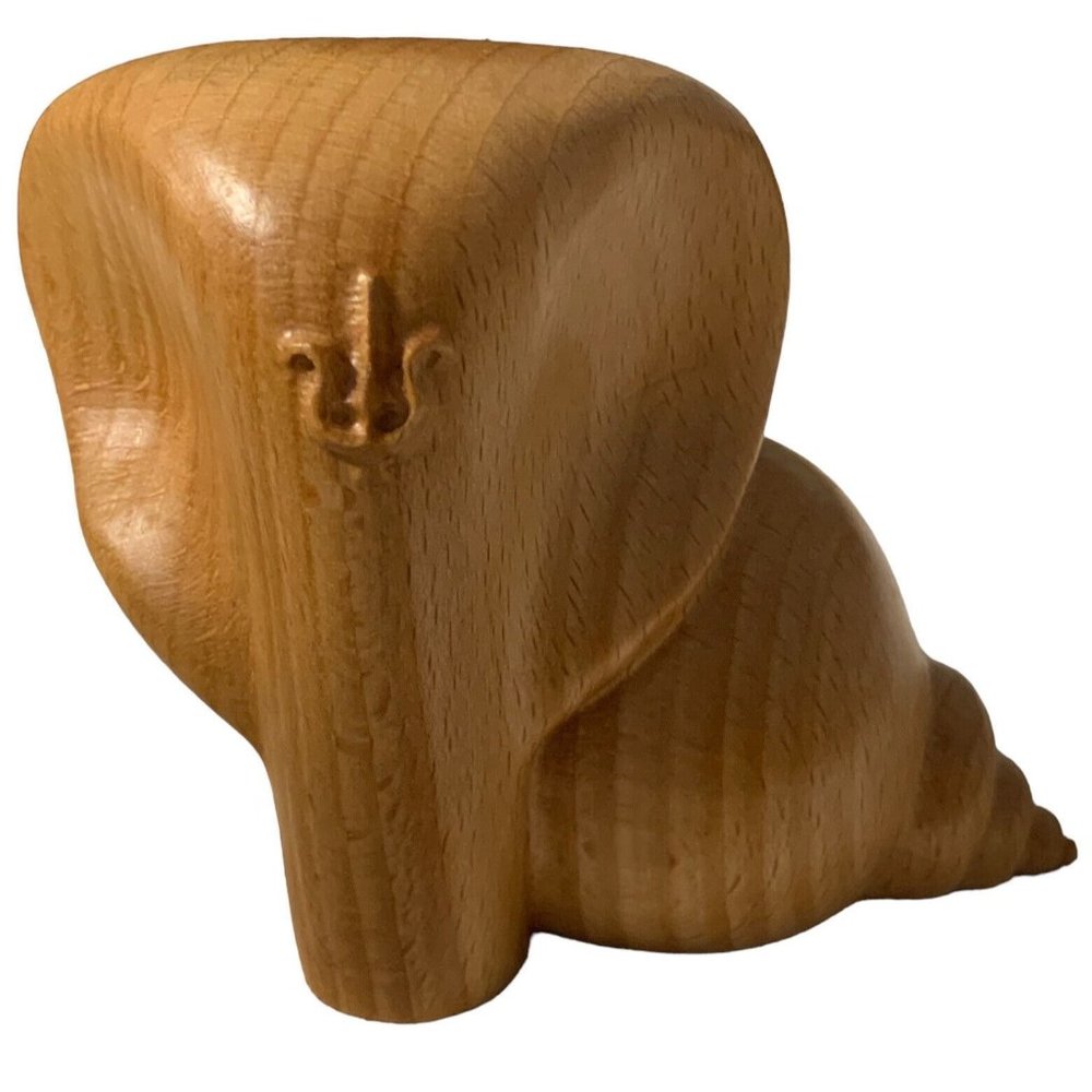 Odisri Ganesha Sculpture Elephant God 3.3” X 3.8 “X 2.6”  Wood 3D Hand Carving